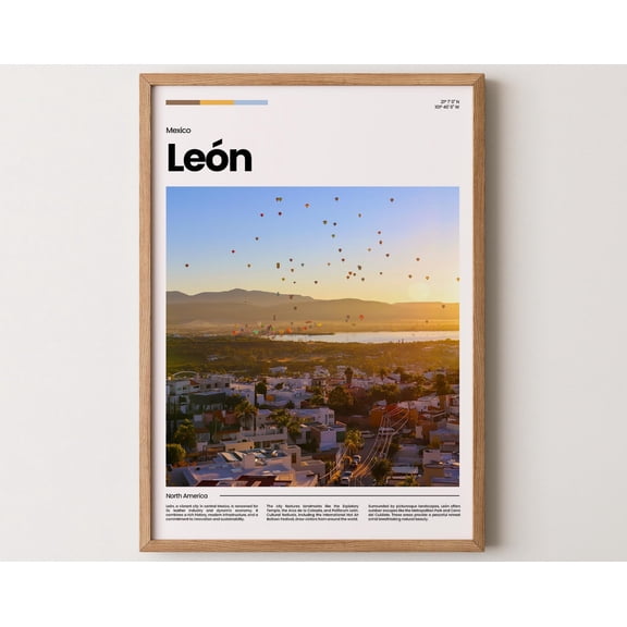 León Poster, León Print, León Photo, León Art, Mexico Poster, Mexico Print, Travel Poster Gift, 8x12 UNFRAMED