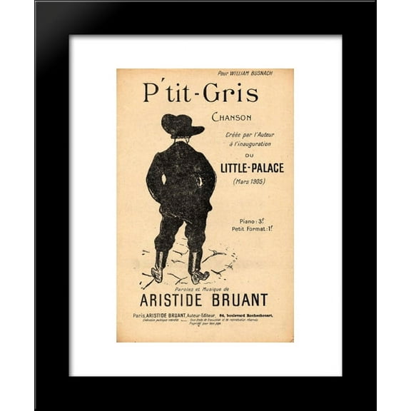 Le p'tit gris 20x24 Framed Art Print by Theophile Steinlen