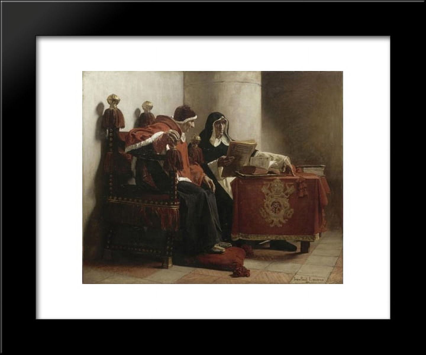 Le pape et l'inquisiteur 20x24 Framed Art Print by Jean-Paul Laurens