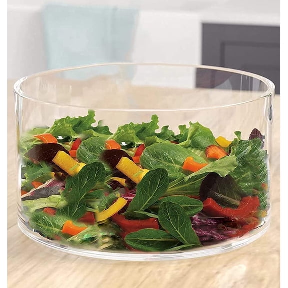 Le'raze Large Glass Salad Bowl - Clear Borosilicate Glass - 100oz.