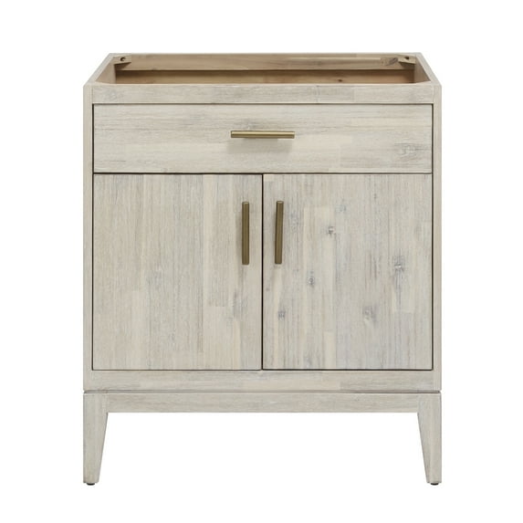 LeBath by Sunny Wood Nina 30" Bathroom Vanity Base, Chalky White Finish