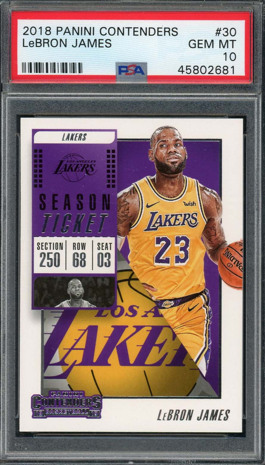 LeBron James 2018 Panini Chronicles Basketball Card #30 Graded PSA