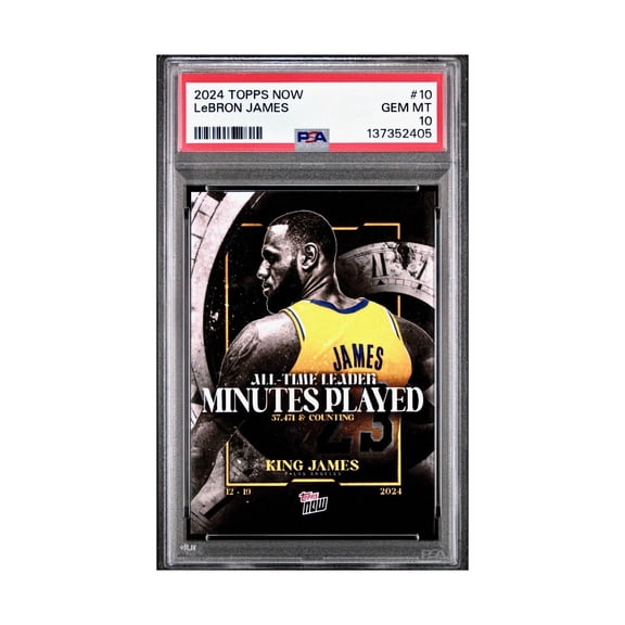 LeBron James 2024 Topps Now #10 All-Time Leader Minutes Played PSA 10 Gem Mint