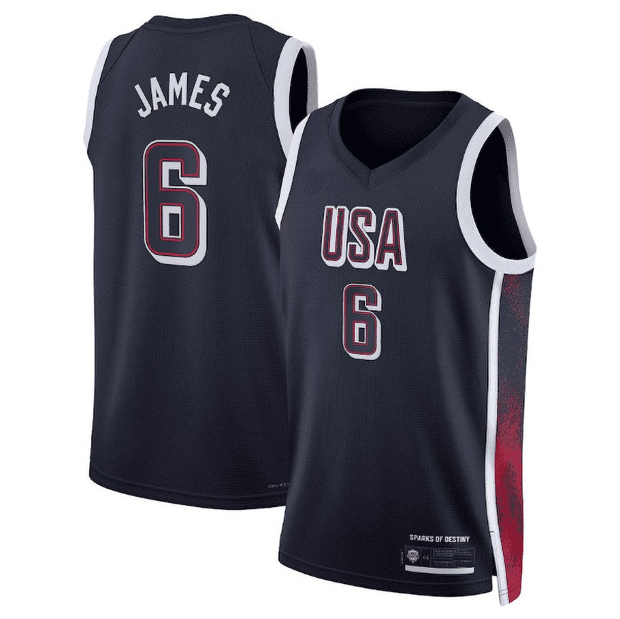 LeBron James 2024 USA Navy Player Men'sJersey