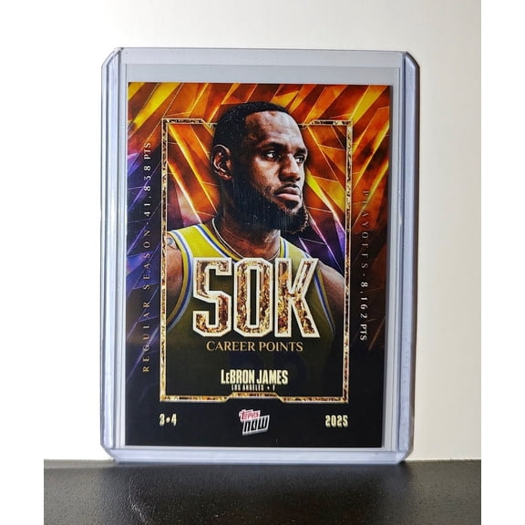 LeBron James 50k Career Points Record Topps Now NBA #12 Card Los Angeles Lakers