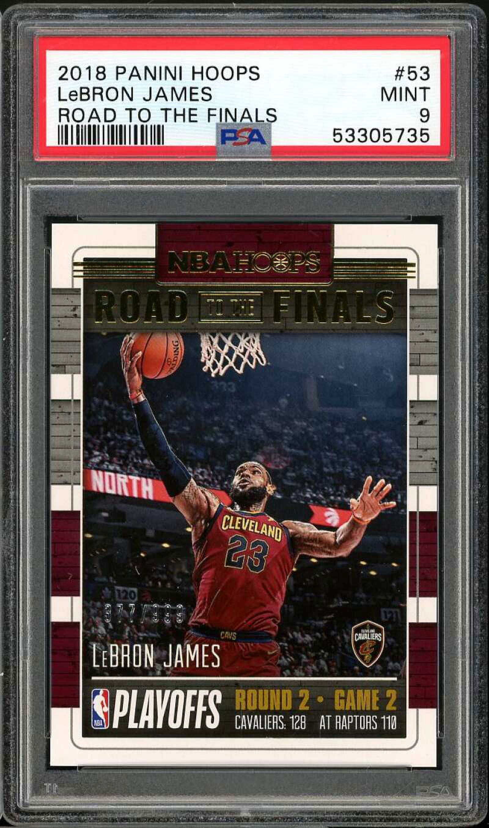 LeBron James Card 2018-19 Panini Hoops Road To The Finals #53 PSA 9 ...