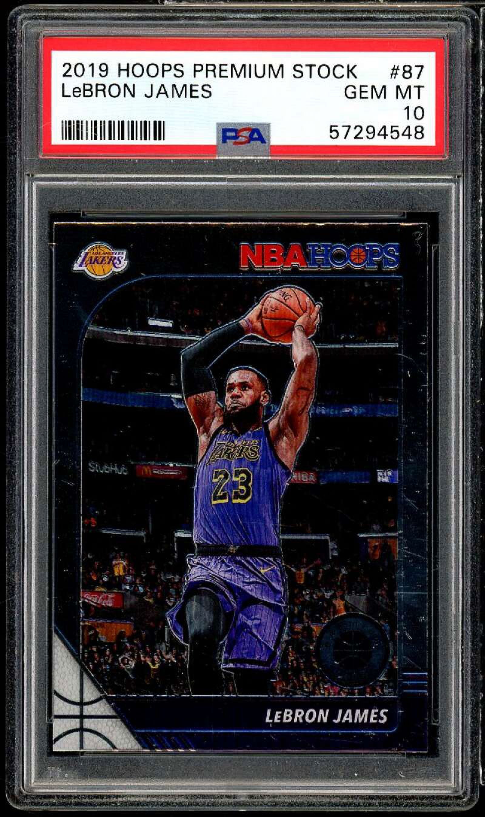 LeBron James Card 2019-20 Hoops Premium Stock #87 PSA 10