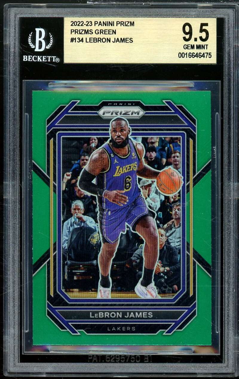 LeBron James Card 2022-23 Panini Prizm Prizms Green (pop 1 LeBron James Card 2022-23 Panini Prizm Prizms Green (pop 1