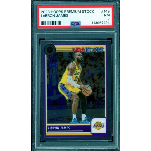 LeBron James Card 2023-24 Hoops Premium Stock #149 PSA 7