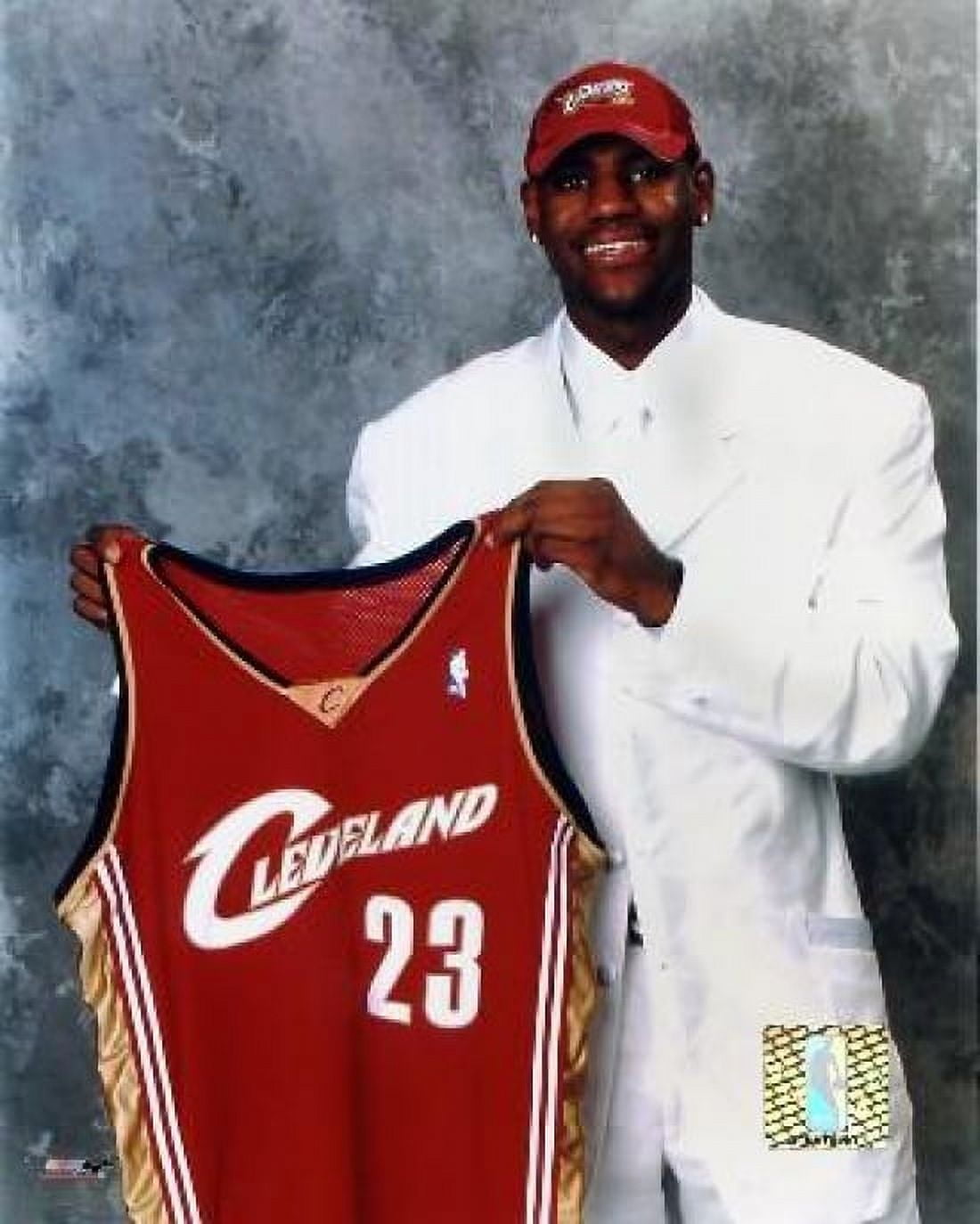 LeBron James Holding Jersey Photo Print