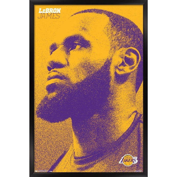 LeBron James Lakers 24'' x 35'' Framed Action Players Poster