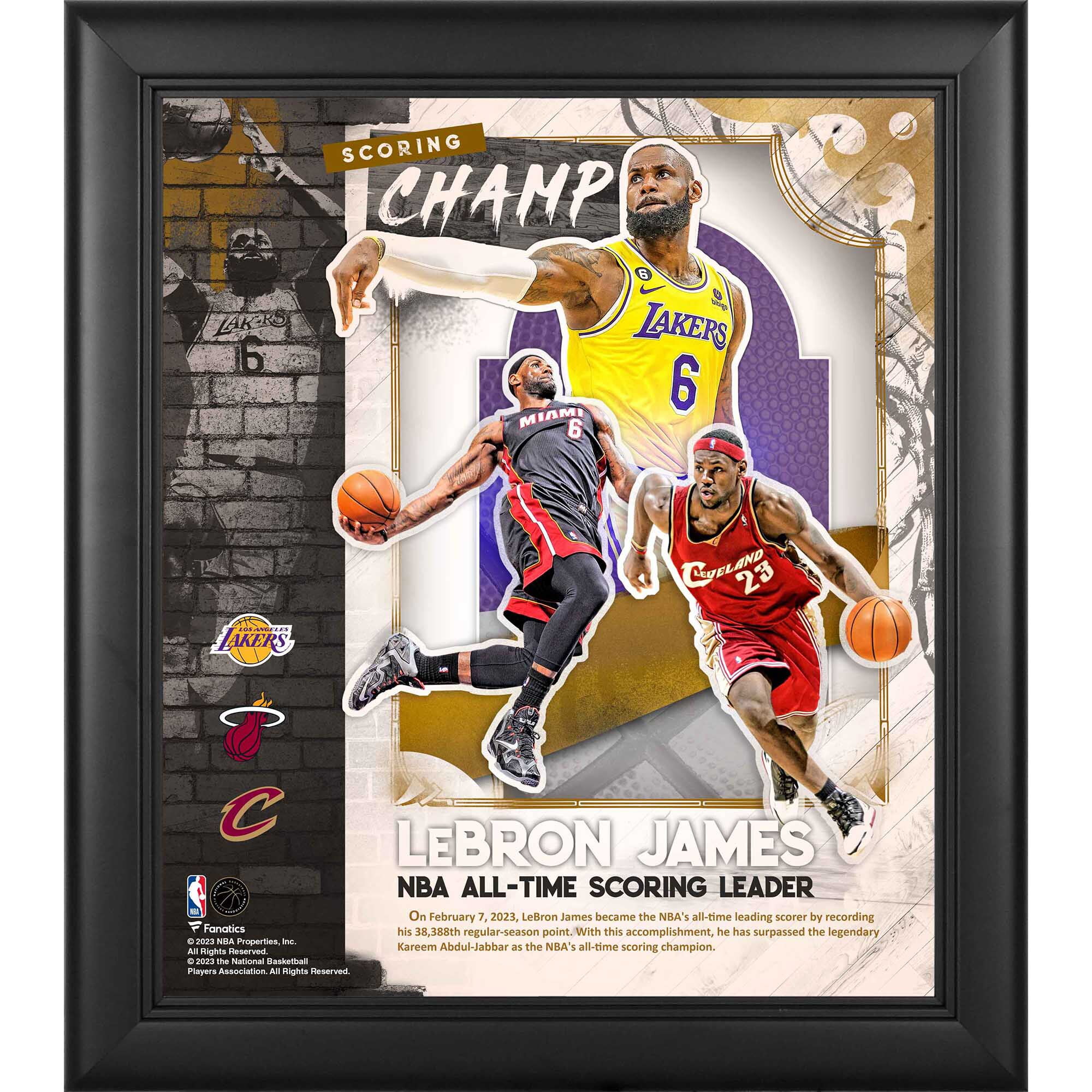 LeBron James Los Angeles Lakers Framed 15" x 17" 2023 NBA AllTime