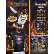 LeBron James Los Angeles Lakers Unsigned 2020 NBA Finals Bill Russell Finals MVP Collage Photograph
