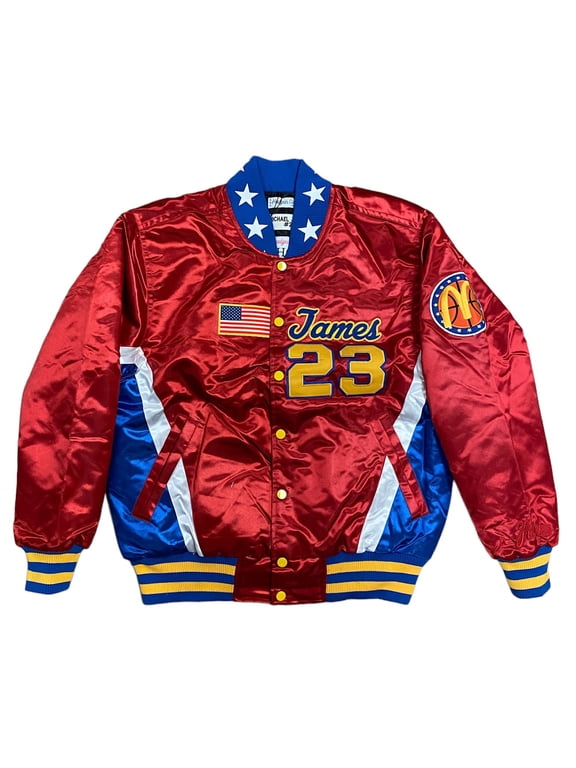 LeBron James Men's Headgear Classics McDonald's All American High School Satin Jacket (Large, Red)