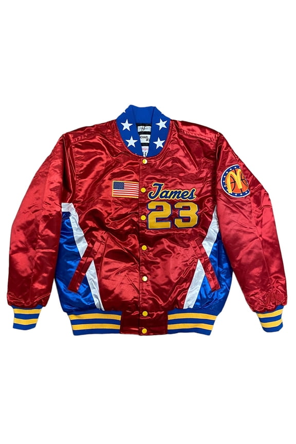 LeBron James Men's Headgear Classics McDonald's All American High School Satin Jacket (Small, Red)