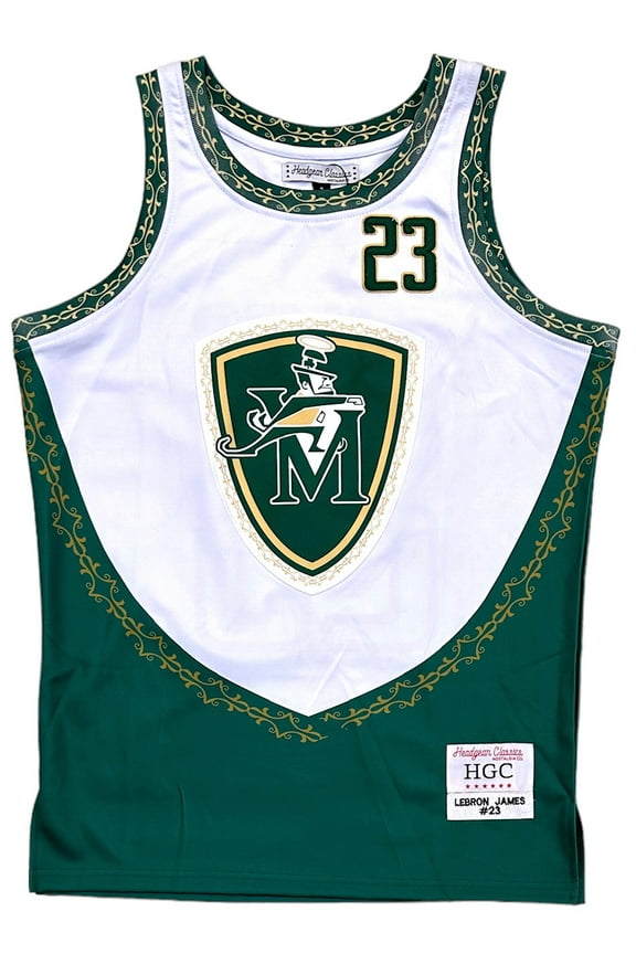LeBron James Men's Headgear Classics St. Vincent St. Mary High School Jersey (XX-Large, White/Green)