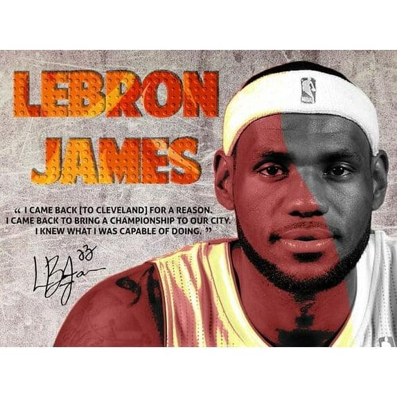 LeBron James Poster Back to Cavs Quote Art Print (24x18)