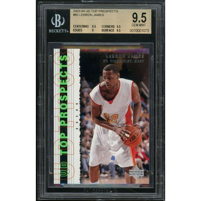 LeBron James Rookie Card 2003-04 UD Top Prospects #60 BGS