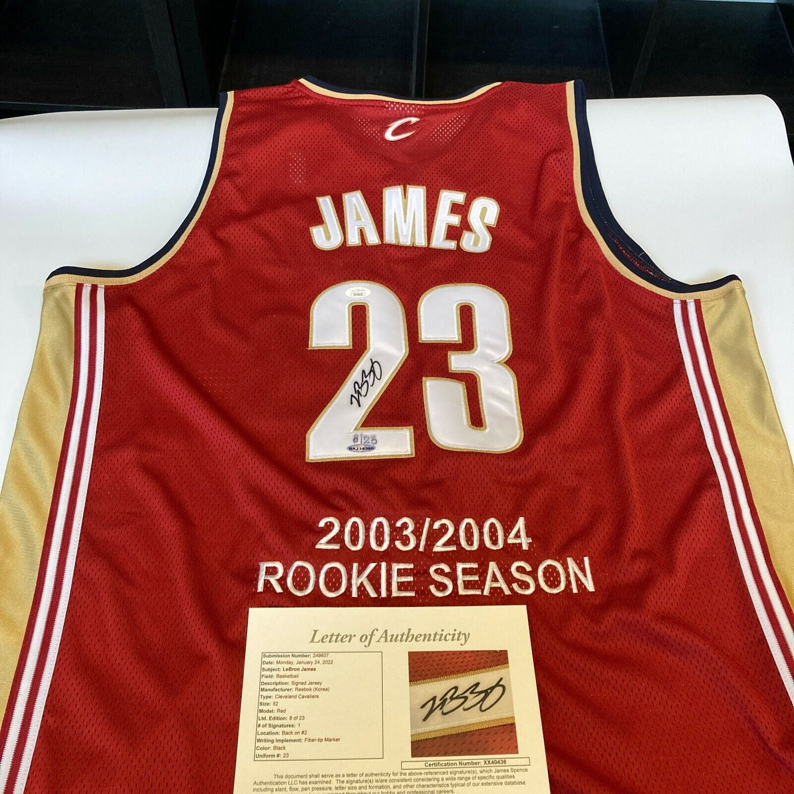 LeBron James Rookie Signed Cleveland Cavaliers Jersey JSA COA UDA Upper