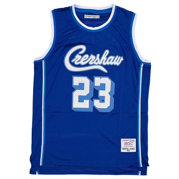 LeBron James X Nipsey Hustle Crenshaw Men's Headgear Classics Baseball Jersey (Small, Blue)