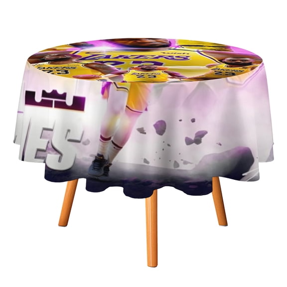 LeBron and James square tablecloth has an iconic print, fits most tables, and is easy to care for.diameter152cm/60in.