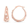 thumbnail image 1 of LeCalla 14K Rose-Gold Plated 925 Sterling Silver Filigree Round Hoop Earring Jewelry Star-Cut Hoop Earrings for Women Teen 20MM, 1 of 7