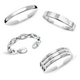 thumbnail image 1 of LeCalla 4 Pcs 925 Sterling Silver Toe Rings for Women | Open Adjustable Band Rings Jewelry Set | Summer Beach Toe Rings Set Foot Jewelry, 1 of 6