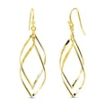 thumbnail image 1 of LeCalla 925 Sterling Silver 14K Gold-Plated Double Twisted Boho Dangle Drop Earrings Linear Marquise Loops for Women and Teen 55MM, 1 of 7