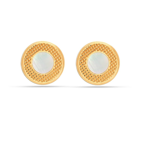 LeCalla 925 Sterling Silver 18K Gold Plated Cufflinks for Men 19MM