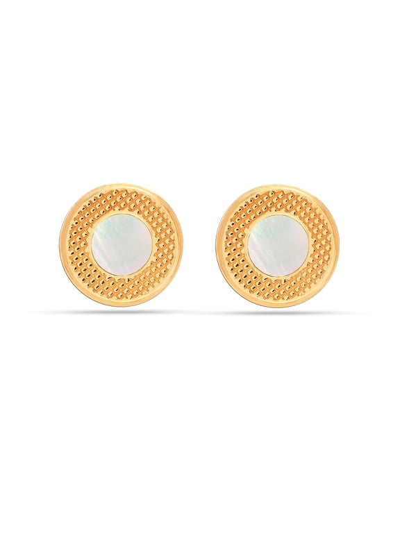 925 Sterling Silver 18K Gold Plated Cufflinks for Men 19MM