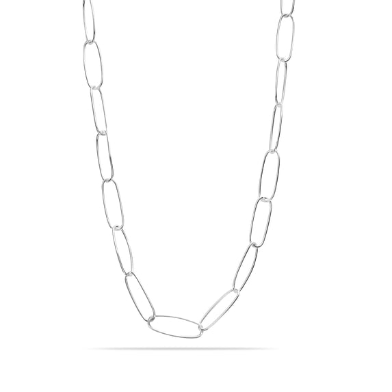 LeCalla 925 Sterling Silver Chain Necklace for Women, Light Weight 6.5MM Big Paperclip Link Chain Necklace 36" Inch Jewelry Gifts for Women