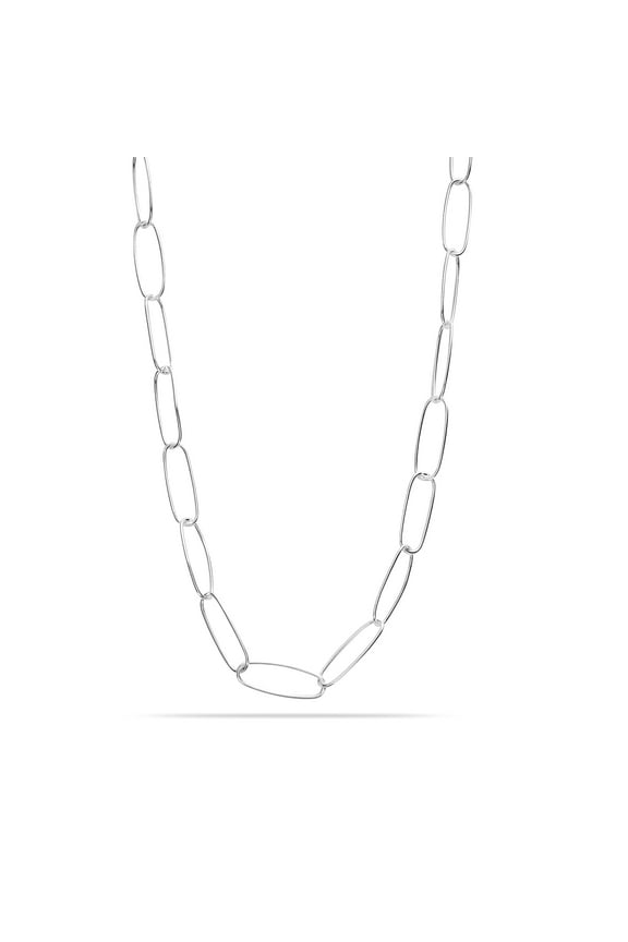 925 Sterling Silver Chain Necklace for Women, Light Weight 6.5MM Big Paperclip Link Chain Necklace 36" Inch Jewelry Gifts for Women