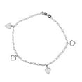 thumbnail image 1 of LeCalla 925 Sterling Silver Anklet With Heart Charms Light-Weight Jewelry for Women and Teen 9" Inch, 1 of 5