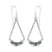 LeCalla 925 Sterling Silver Antique Balinese Fishhook Tear Drop Earrings Jewelry for Women and Teen Girls 36MM