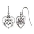 thumbnail image 1 of LeCalla 925 Sterling Silver Antique Heart Love Irish Celtic Friendship Knot Tiny Drop Dangle Earrings Jewelry Gifts for Women and Teen 21MM, 1 of 6