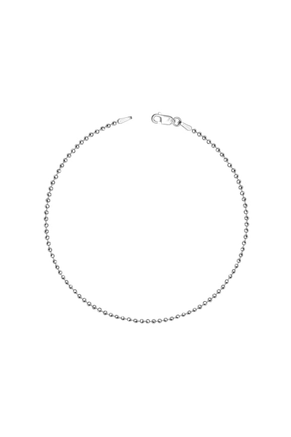 925 Sterling Silver Basic Ball Chain Link Anklets Summer Jewelry for Women and Teen 10" Inch