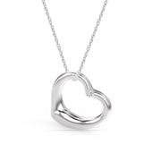 LeCalla 925 Sterling Silver CZ Open Heart Pendant Necklace Jewel Gifts for Women and Teen 18 Inch
