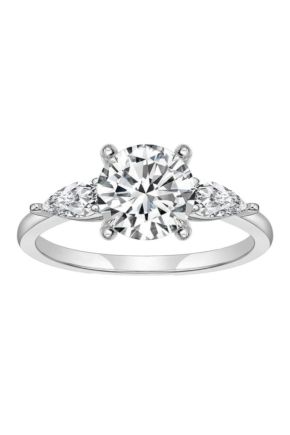 925 Sterling Silver CZ Rings for Women Rhodium-Plated Zirconia Classic Engagement Ring Wedding Band for Women Promise Rings for her (Size - 5)