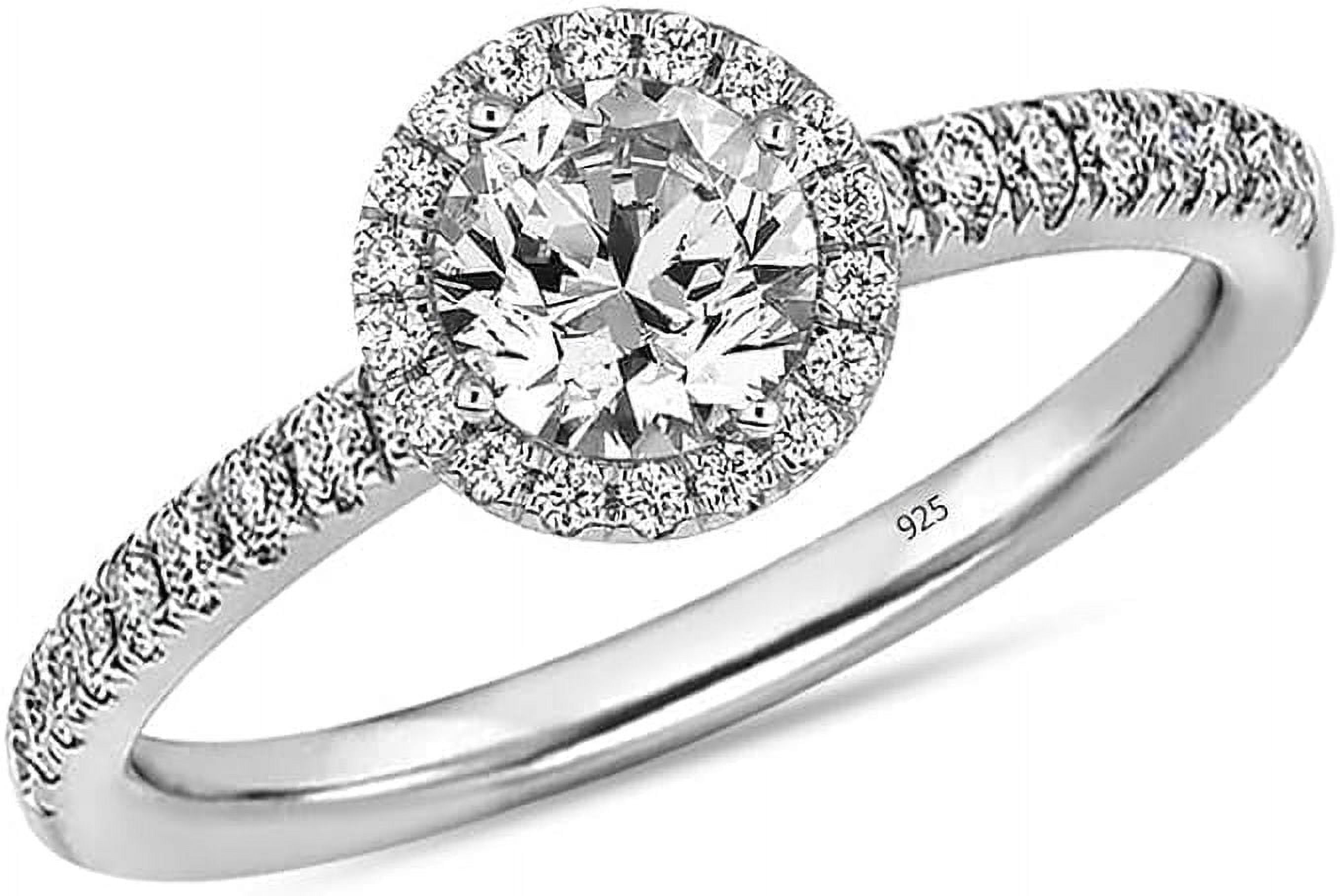LeCalla 925 Sterling Silver CZ Rings for Women Rhodium-Plated Rings ...