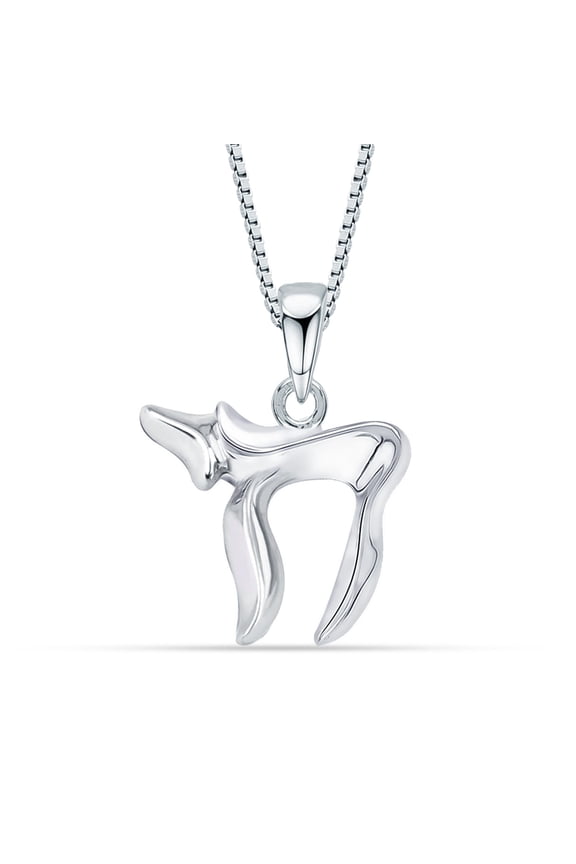925 Sterling Silver Chai Pendant Necklace for Women 18"