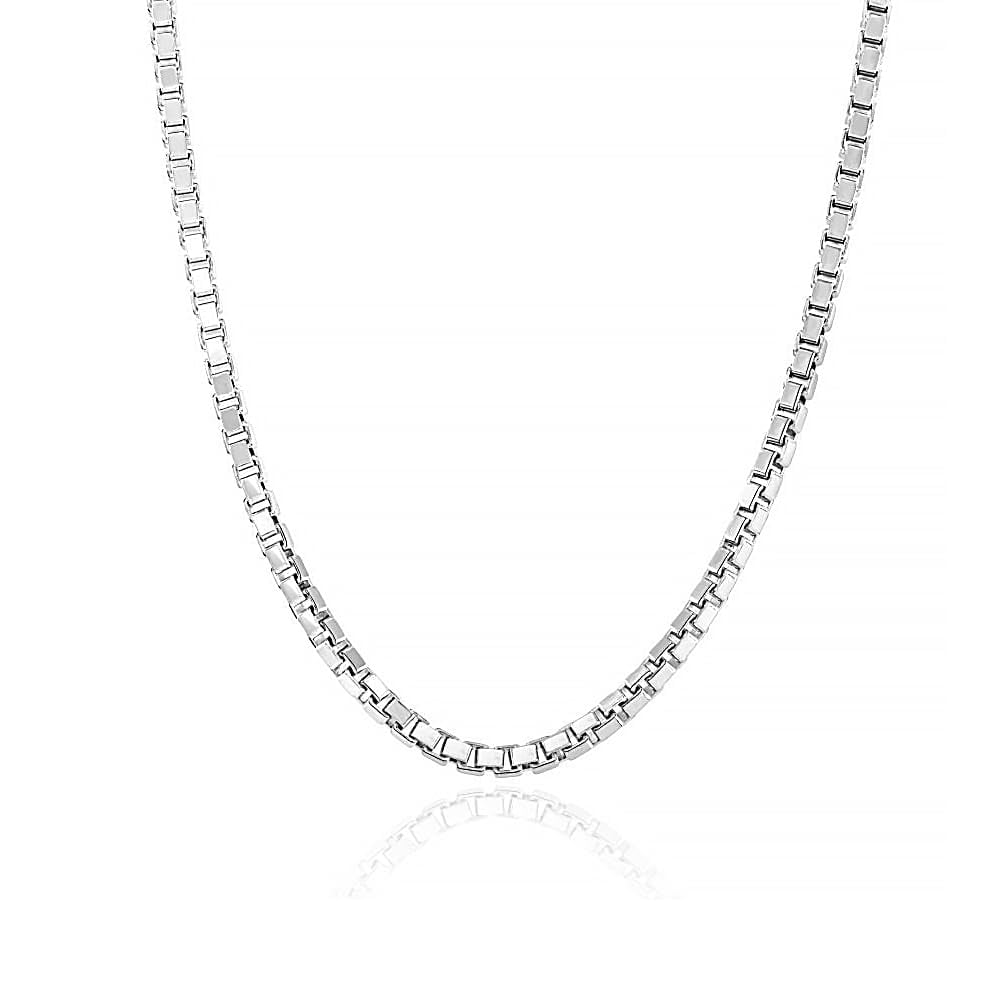 LeCalla 925 Sterling Silver Chain Necklace, 2MM Box Chain Necklace for ...