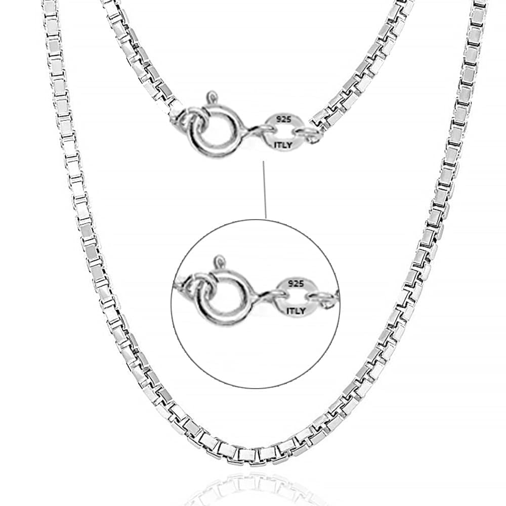 LeCalla 925 Sterling Silver 20" Inch Box Chain Necklace, 2MM Unisex Silver Chain for Men & Women, Gifts-Ready Jewelry