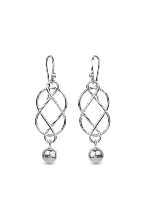 925 Sterling Silver Classic Linear French Wire Drop Dangling Earrings for Women and Teen 40MM