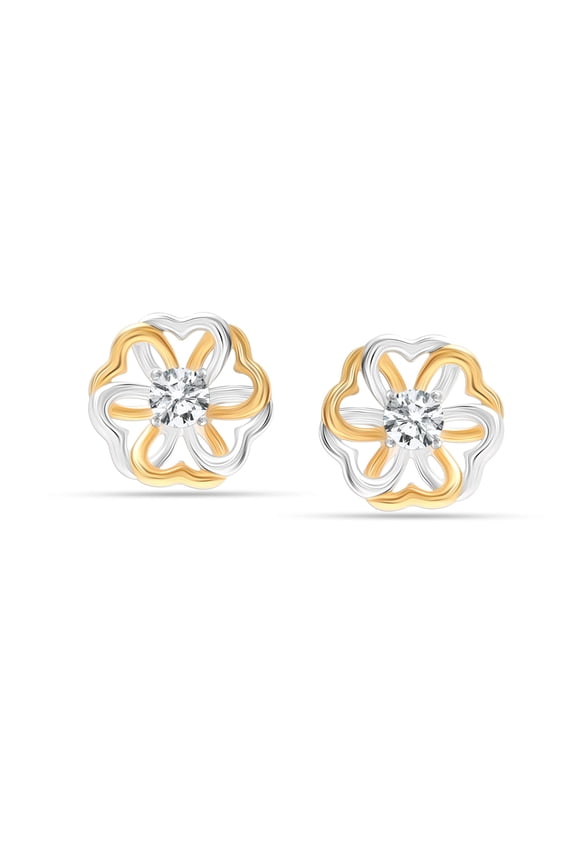 925 Sterling Silver Crystal CZ Daisy Flower Small Stud Earrings for Women and Teen 12MM