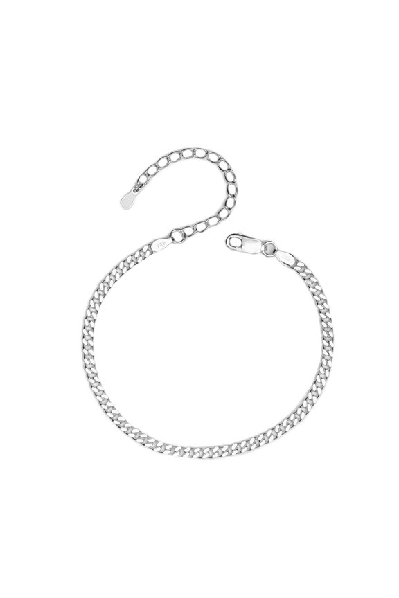 925 Sterling Silver Curb Chain Anklets Jewelry Gifts for Women and Teen 10" Inch