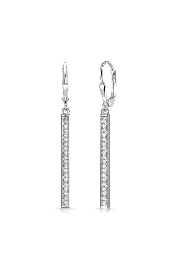 925 Sterling Silver Dangle Earrings Women | Cubic Zirconia Leverback Dangle Drop Earrings