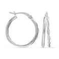 thumbnail image 1 of LeCalla 925 Sterling Silver Double Hoop Earrings | Twisted Click-Top Hoop Earrings for Women Teen 22MM, 1 of 5