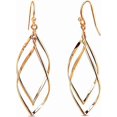thumbnail image 1 of LeCalla 925 Sterling Silver Double Twisted 14K Rose Gold-Plated Drop Dangle Earrings Linear Marquise Loops for Women and Teen 55MM, 1 of 7