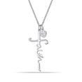 thumbnail image 1 of LeCalla 925 Sterling Silver Pendant Necklace Elegant Faith Cross CZ Heart Pendant Necklace for Women and Teen 16+2" Inches, 1 of 8