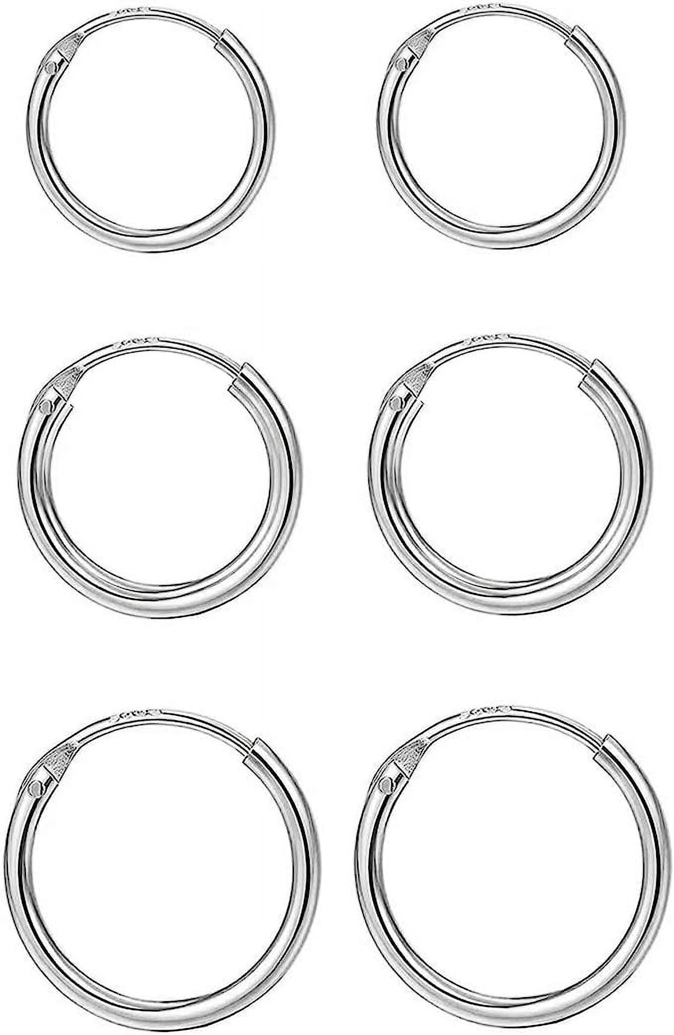 LeCalla 925 Sterling Silver Endless Hoop Earrings Hypoallergenic Trendy
